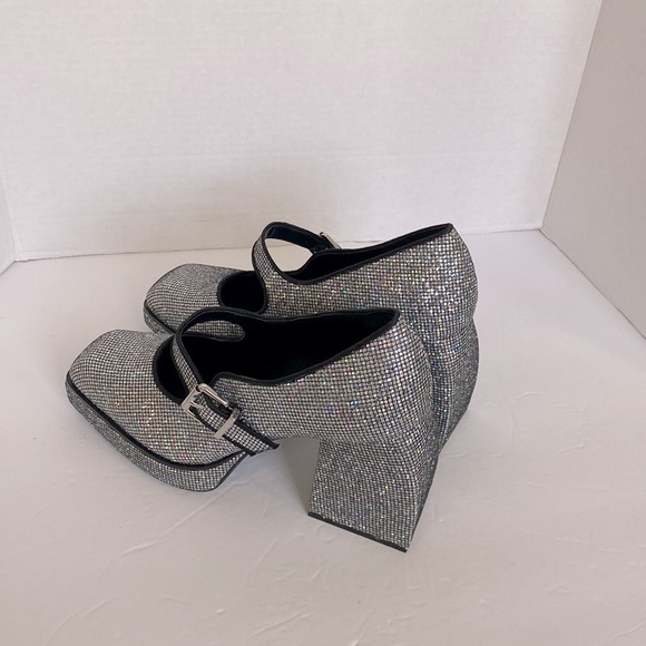 Gianni Bini GB Night Glitter Sparkly Disco Ball Platform Mary Jane Pumps Size 8 - Picture 5 of 7